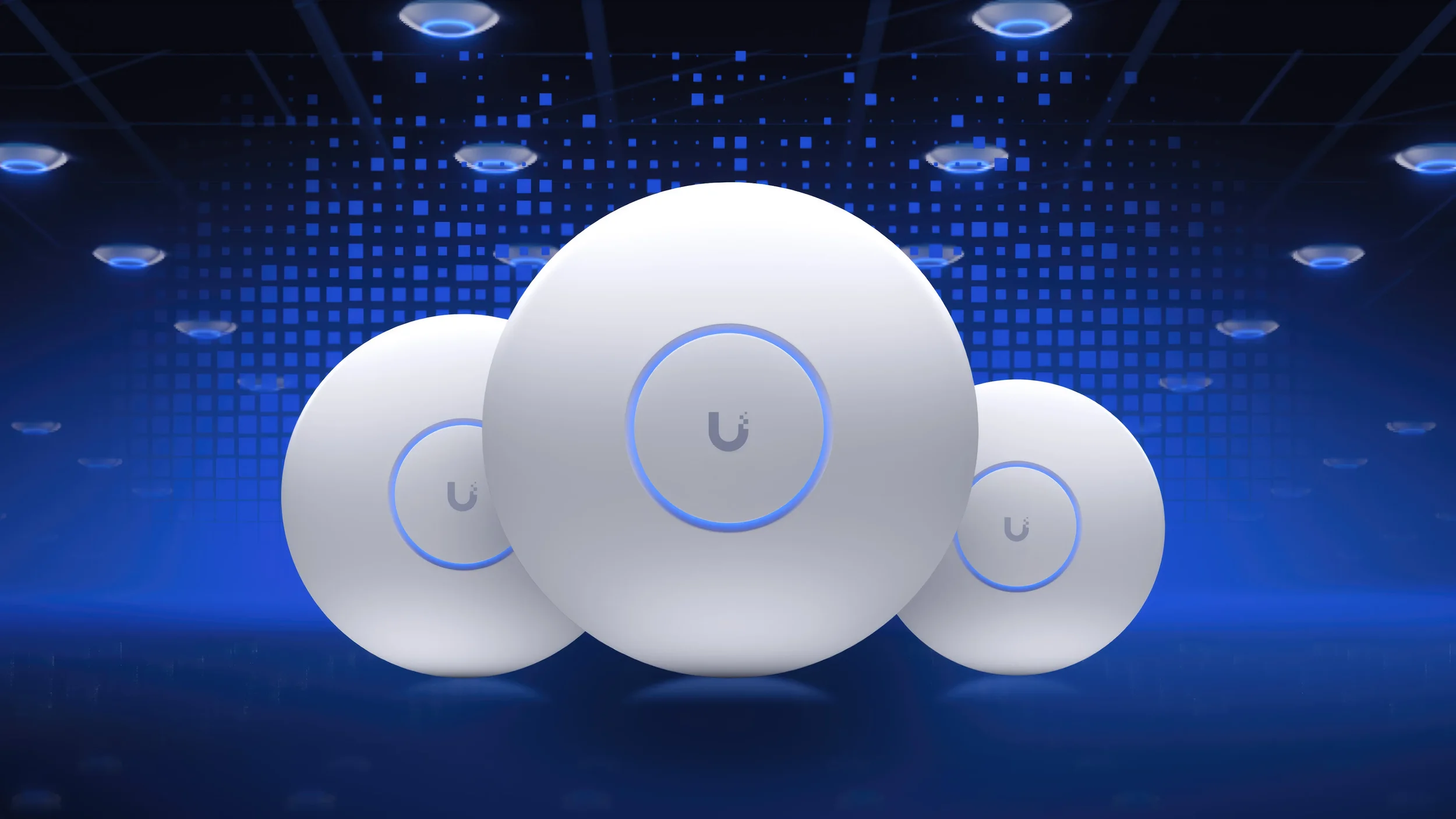 Ubiquiti UniFi wireless access points providing full building WiFi coverage in commercial space