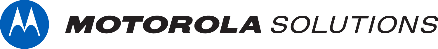 Motorola Solutions logo with a blue circle and stylized 'M'.
