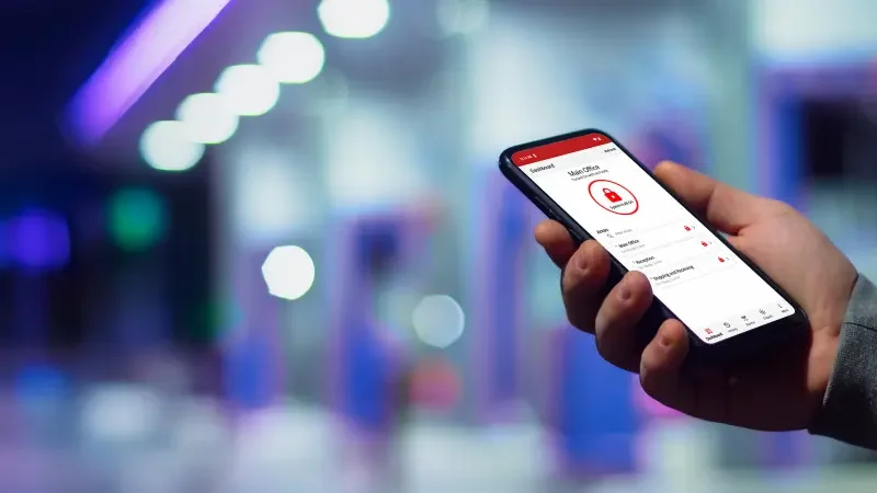 Radionix mobile security app used to remotely monitor and control alarm systems from a smartphone.