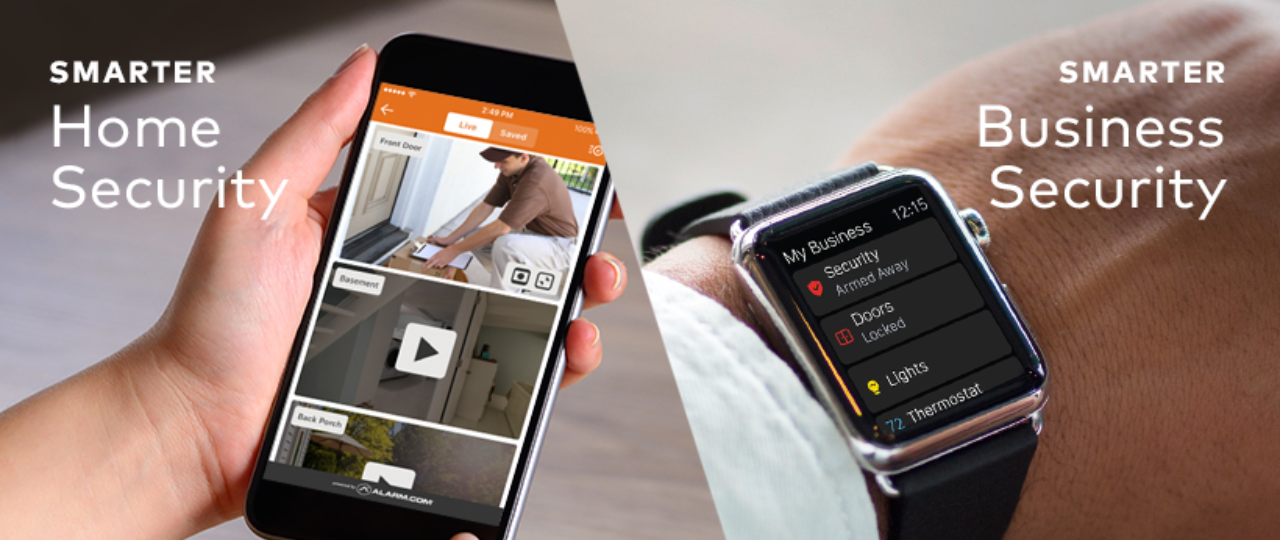 Alarm.com smart security app used to manage home and business security systems from a mobile device.
