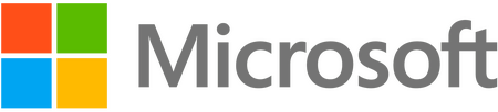 Microsoft Logo with square logo in red, green, blue, orange