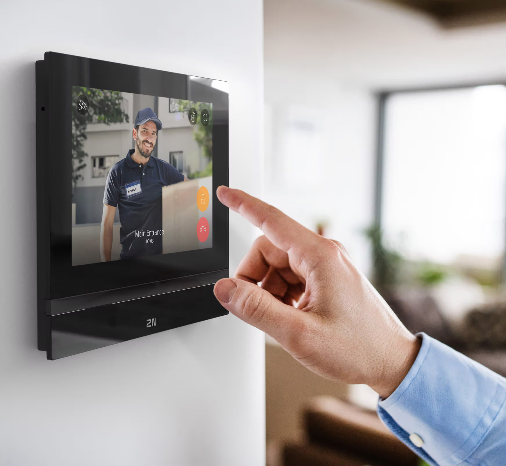 indoor video intercom touchscreen answering delivery and unlocking door