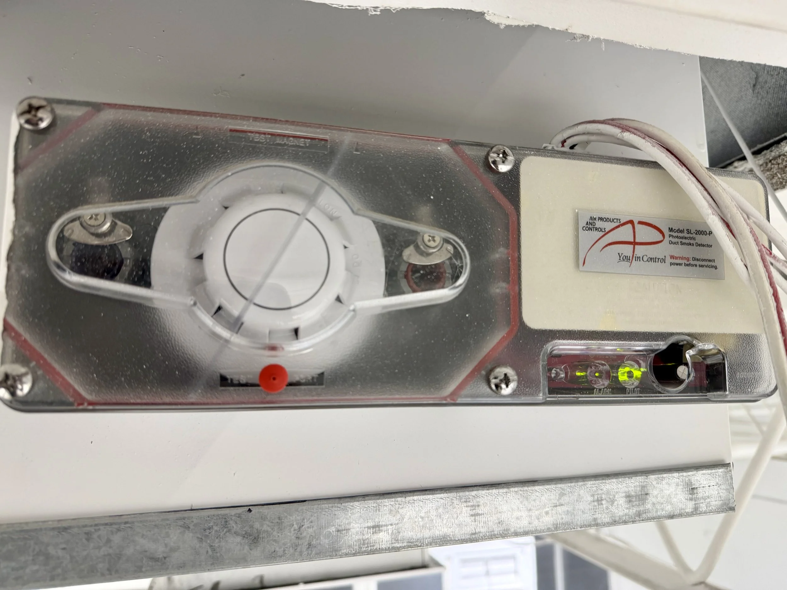 Commercial fire alarm duct sensor