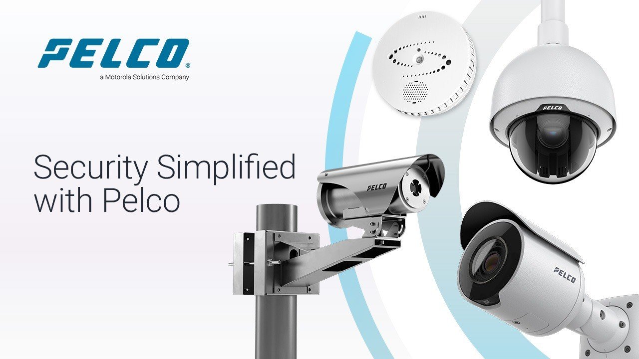 Pelco video surveillance platform featuring multiple security cameras for commercial and enterprise security system applications