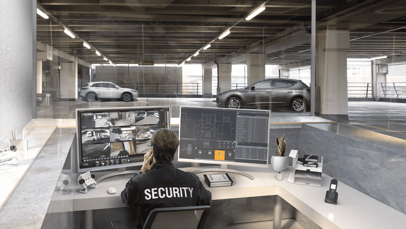 Access control system managing vehicle entry and exit in a parking facility, supporting secure transportation infrastructure.