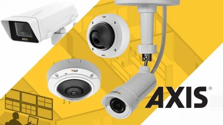 Axis security cameras used for upgrading modern video surveillance systems in commercial properties.