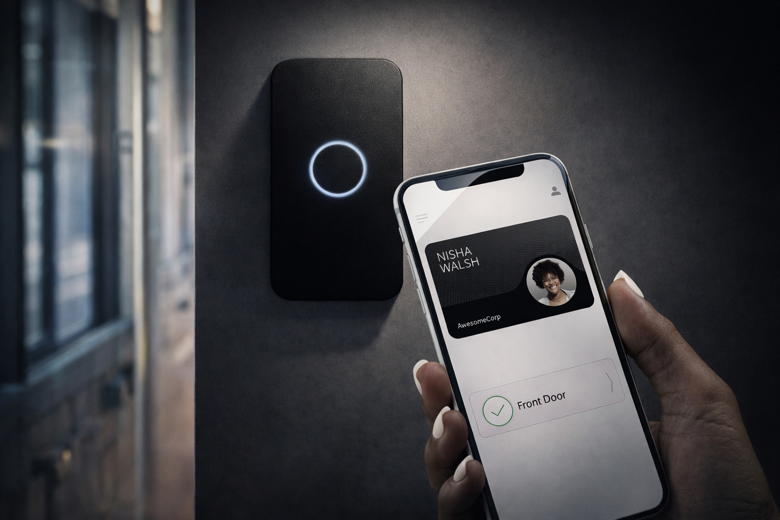 Mobile access control system used to unlock retail store door with smartphone credentials