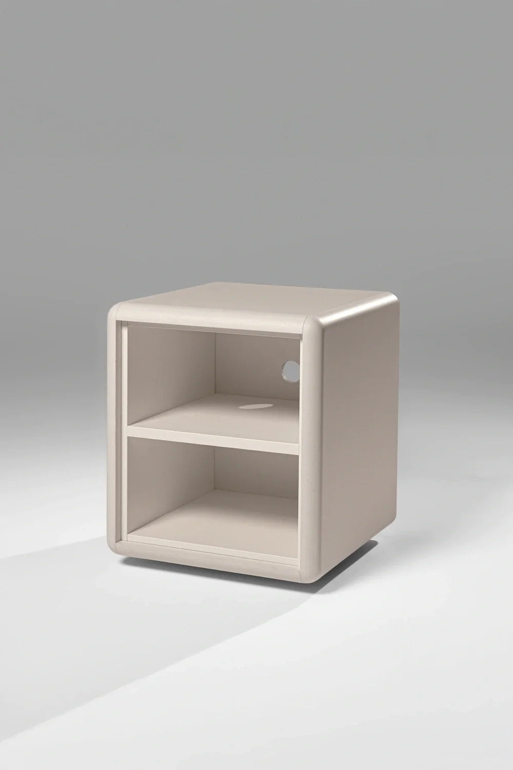 Split module in Light Grey, 3/4 view, empty — Groovaly