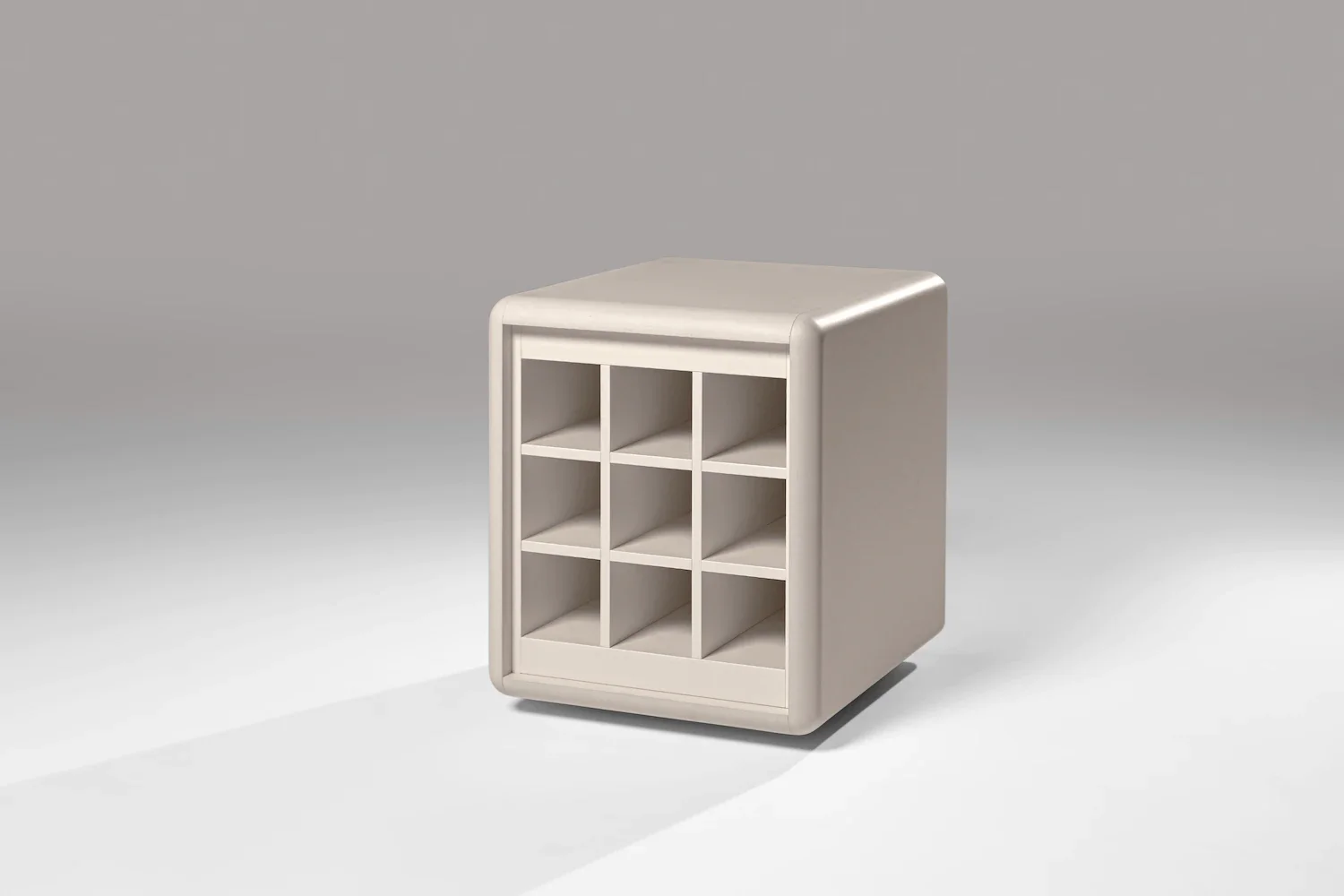Grid module in Light Grey, 3/4 view, empty — Groovaly