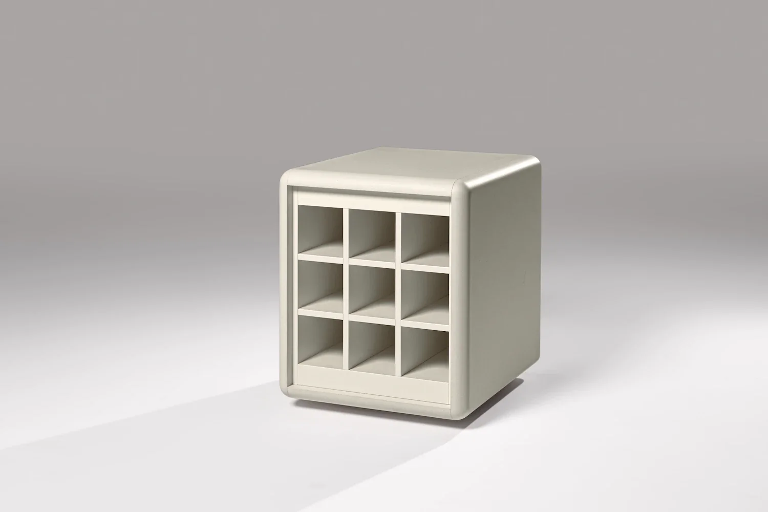 Grid module in White Grey, 3/4 view, empty — Groovaly