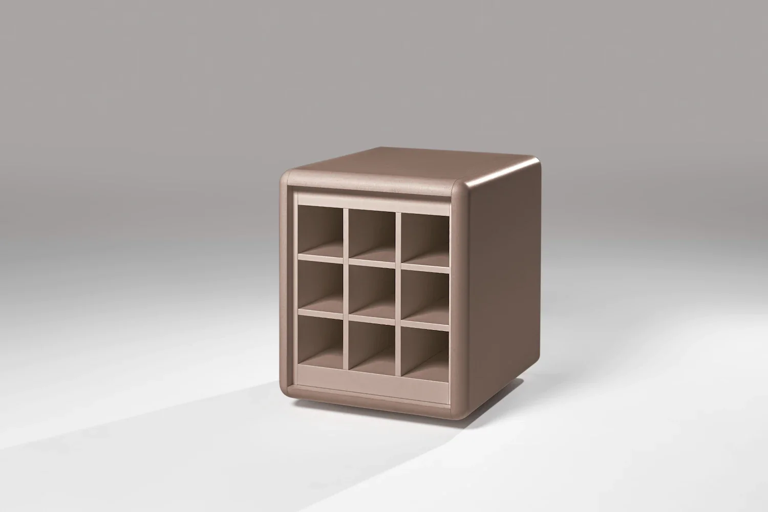 Grid module in Chocolate, 3/4 view, empty — Groovaly