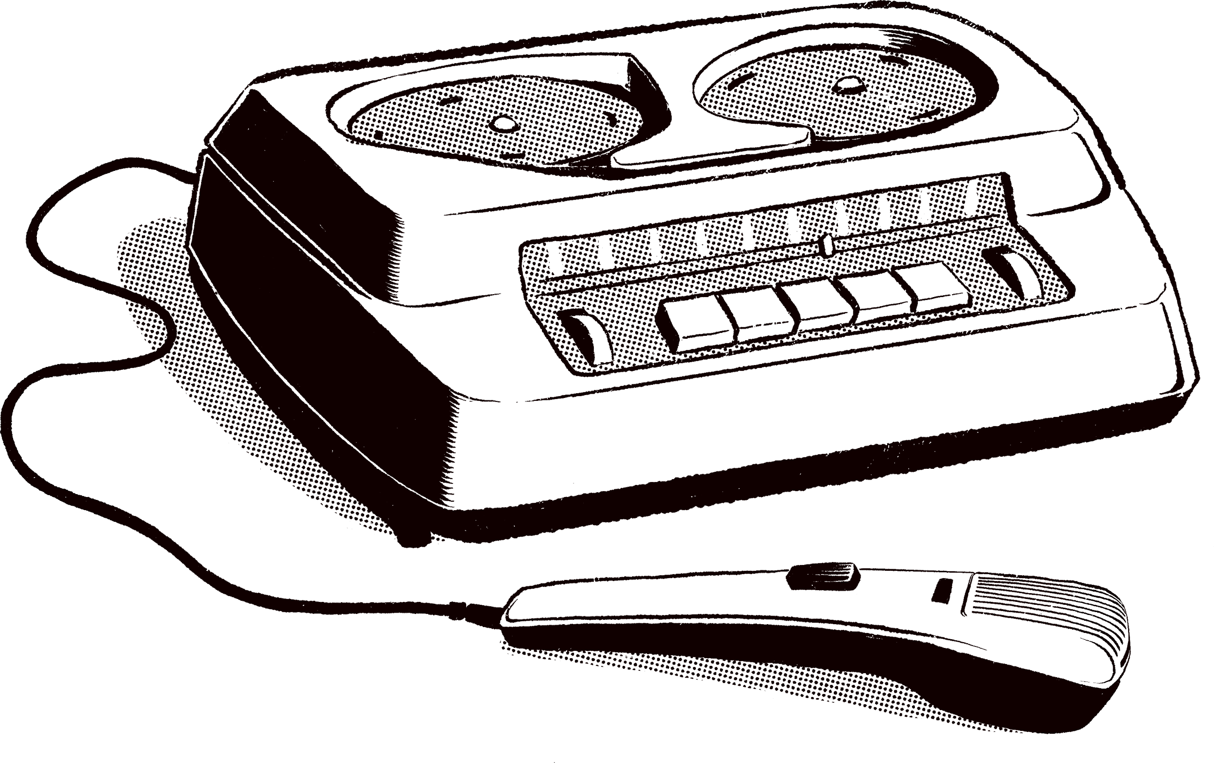 Vintage stereo radio with dials and an antenna.