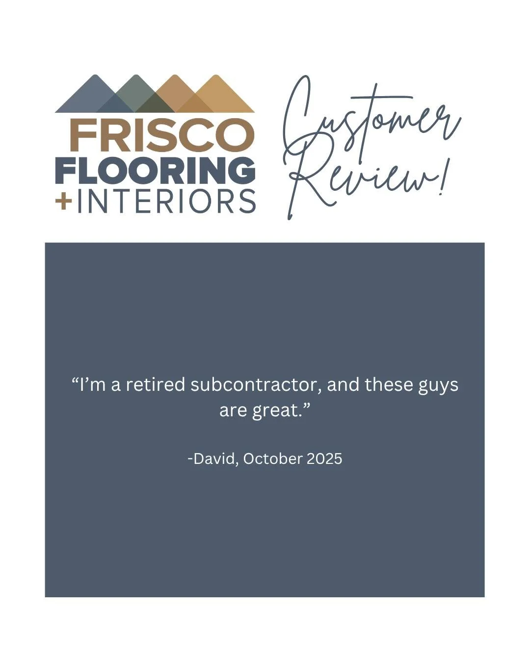 Read the full review!👇

&quot;We got some carpet for our Breck townhome. The sales process happened at our pace, they were knowledgeable and helpful at every turn, ordered lots of samples for us (they came in quickly), and they gave their opinion. 
