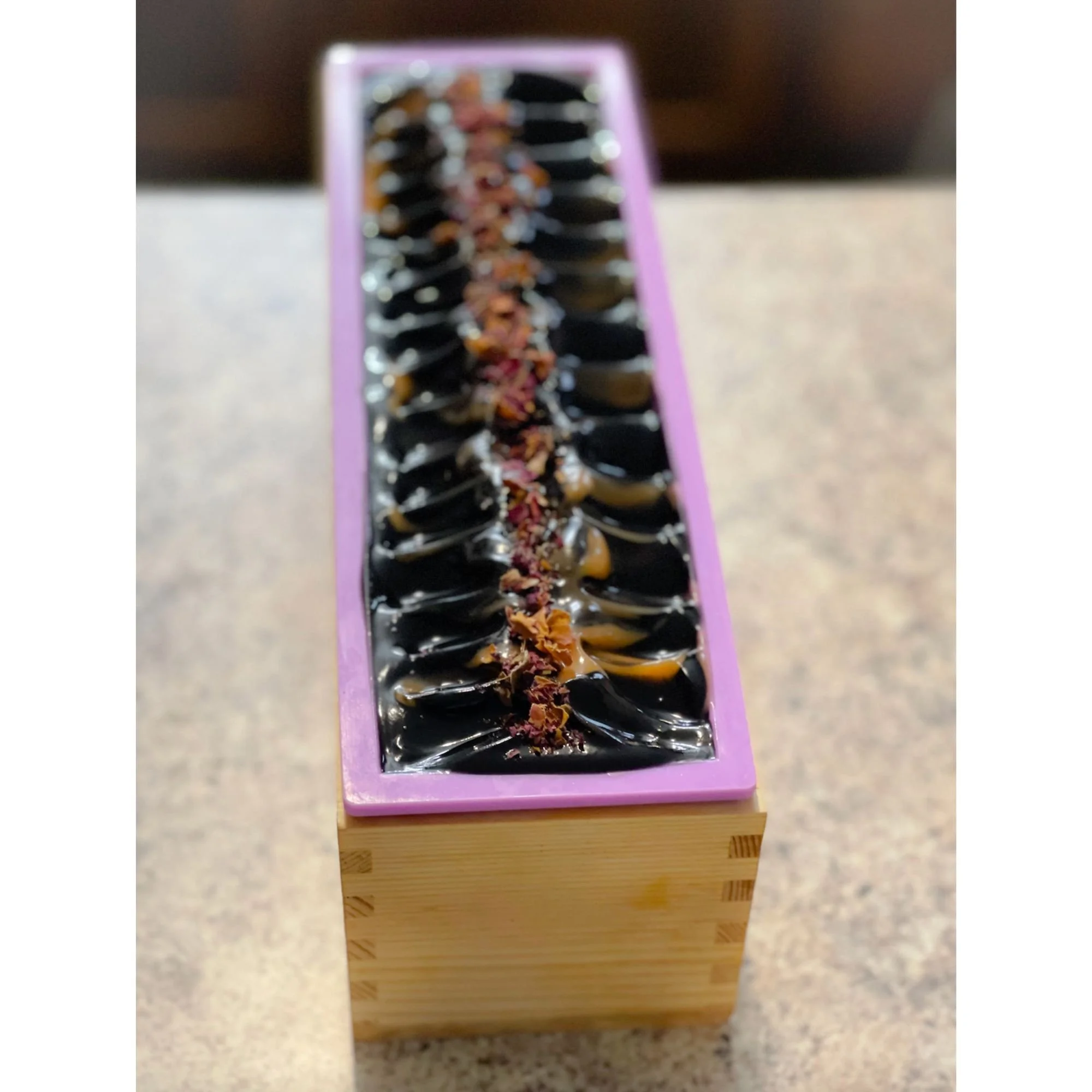 charcoal-clay-soap-loaf.jpg: charcoal clay soap in a soap loaf