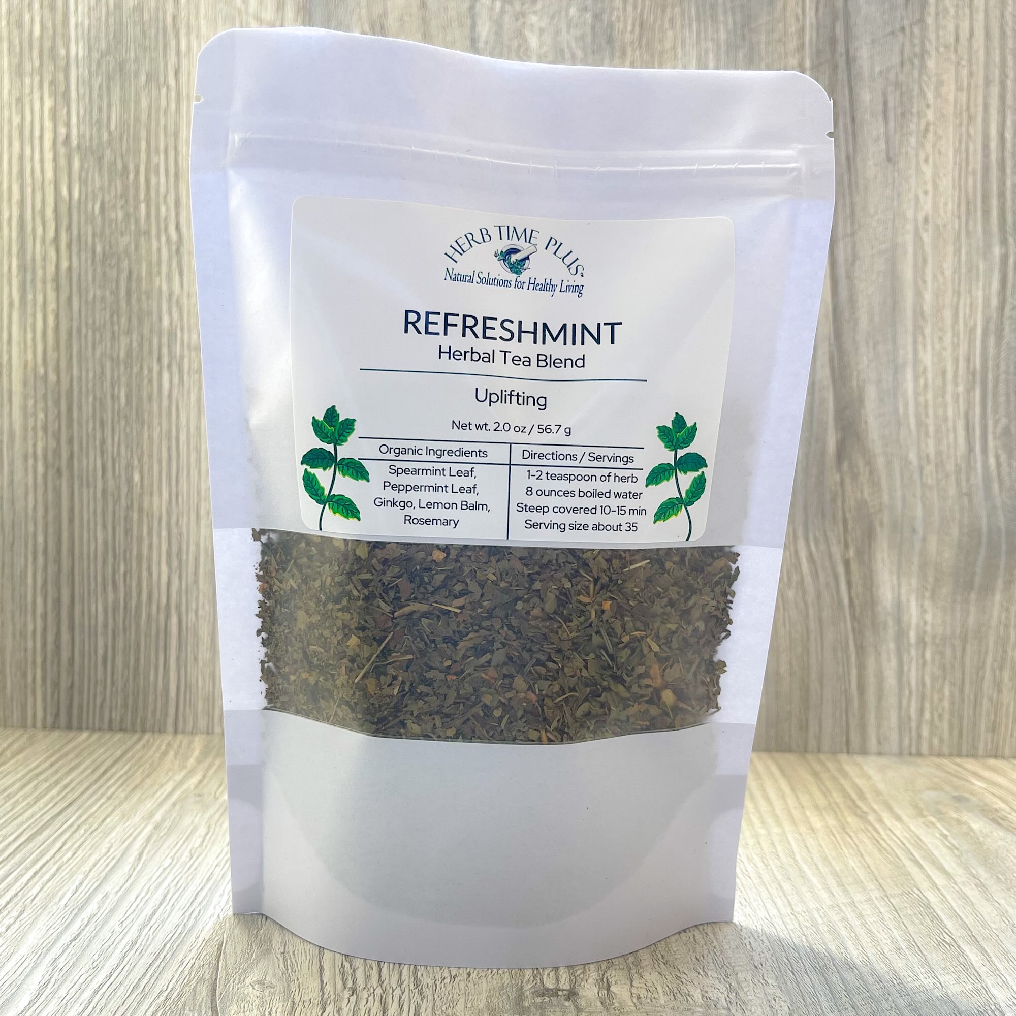 refreshmint-herbal-tea-blend-bag.jpeg: bag of refreshmint herbal tea blend