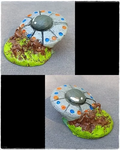 2" UFO Crash Scene Statuette