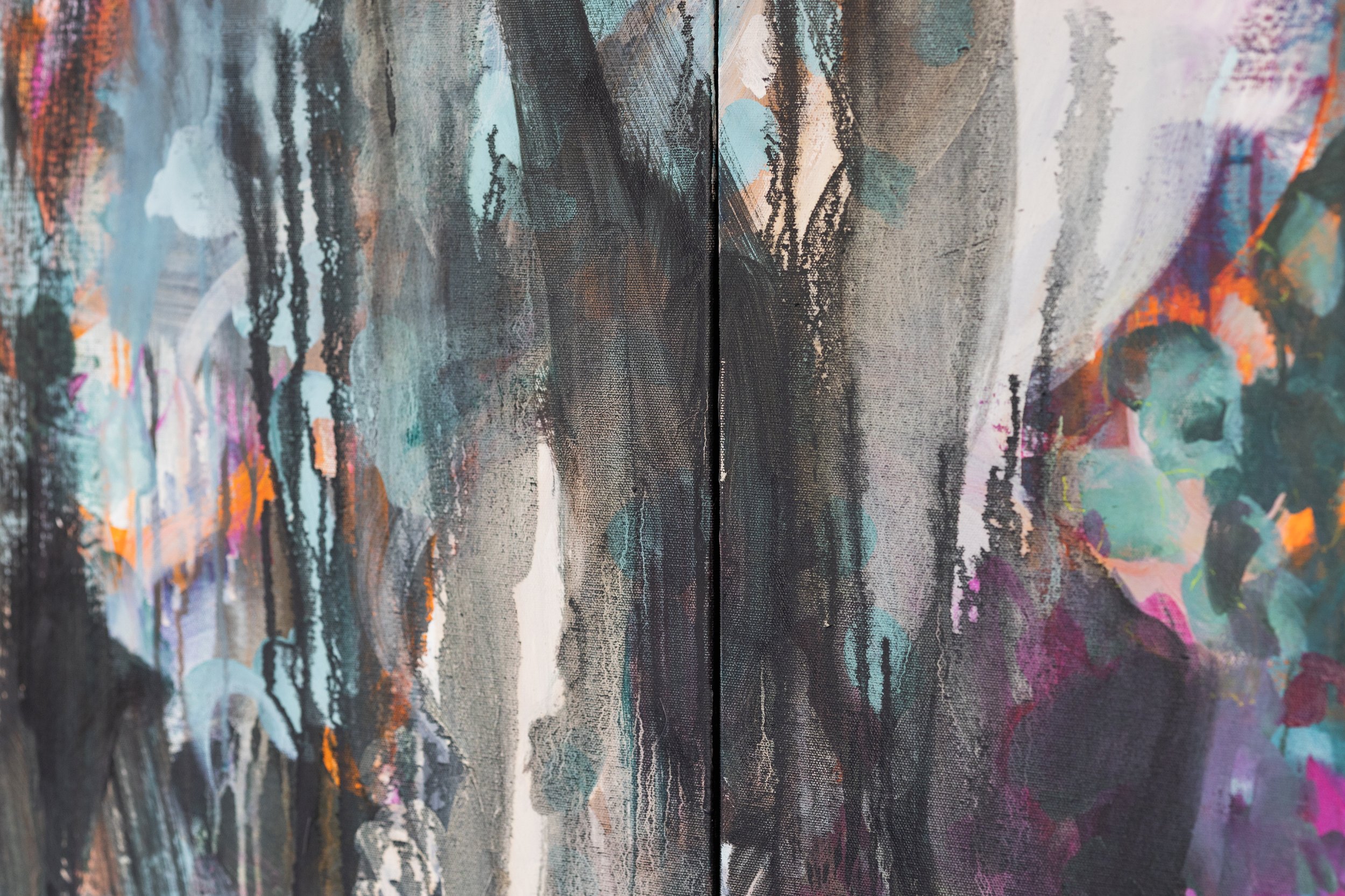 'Half Life t½ '  Acrylic and Oil on Canvas  1.8M x 3.4M Diptych 2026
