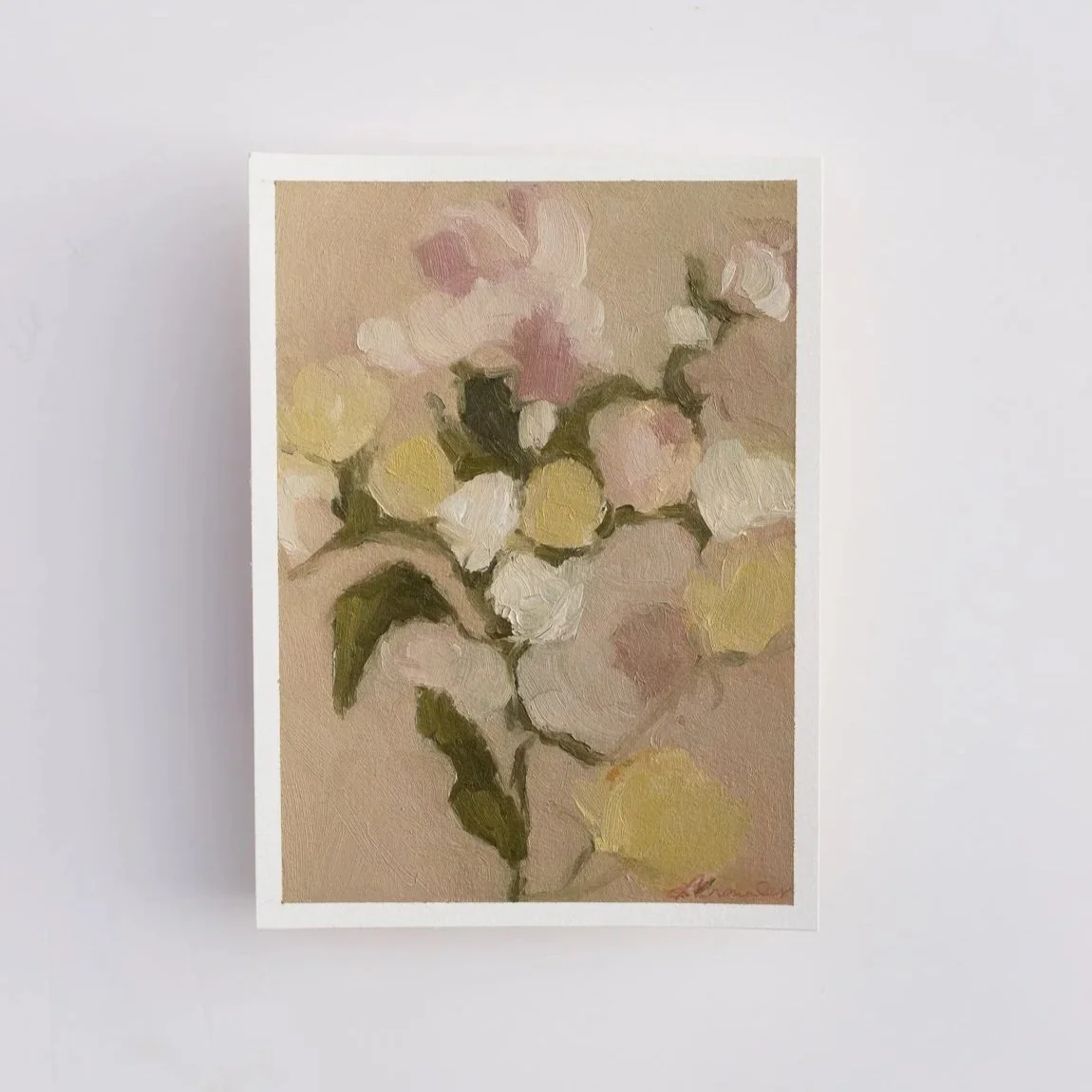 Study in Muted Pink, 2 (5x7, Oil on Paper)