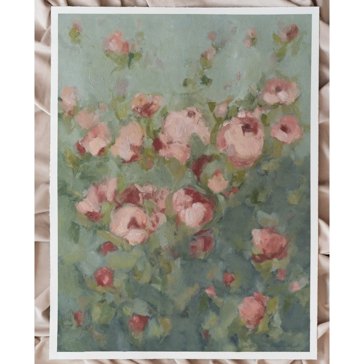 Summer Roses (Oil on Paper, 18x24) $540