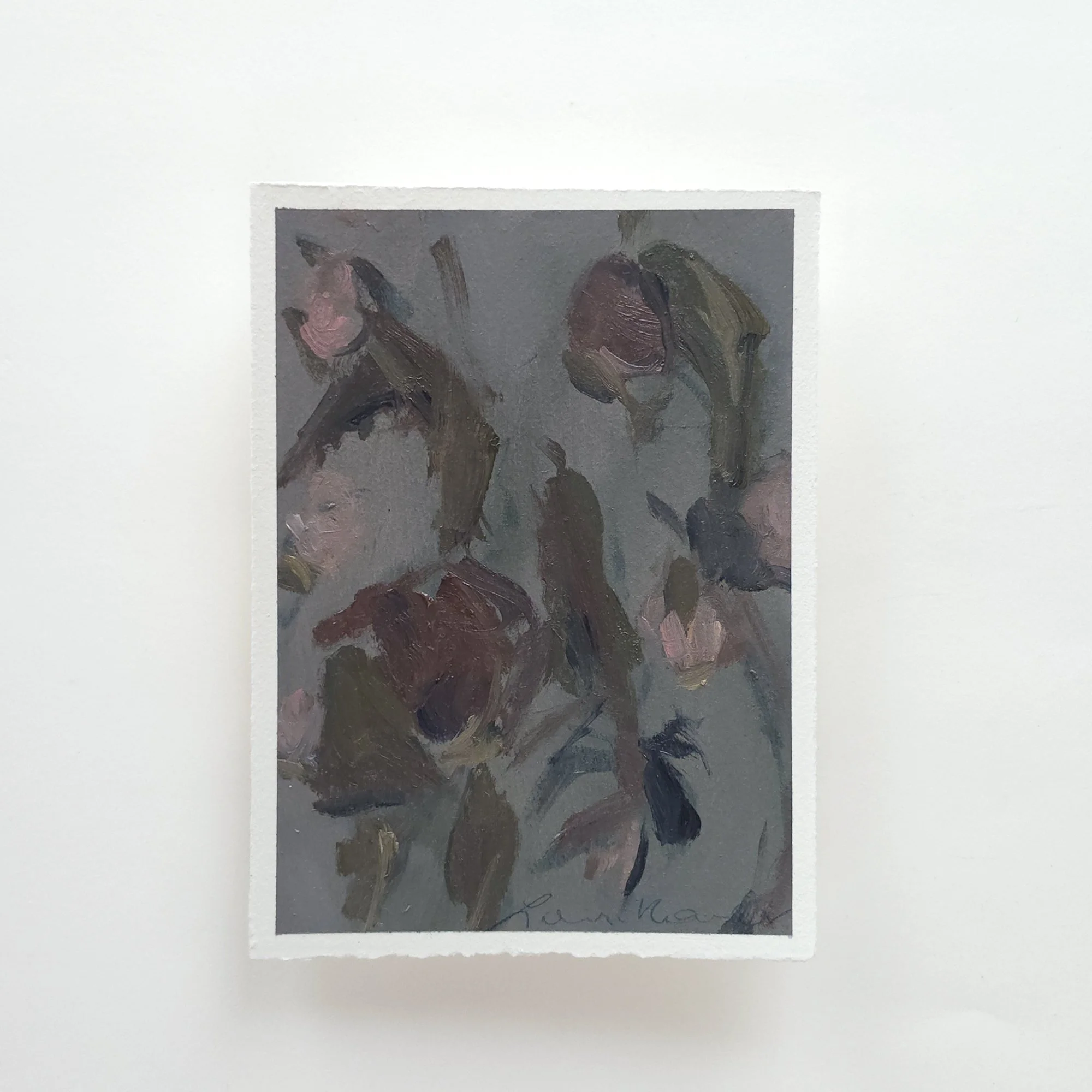 A Collection of Studio Flowers, No. 2 (5x7, Oil on Paper)