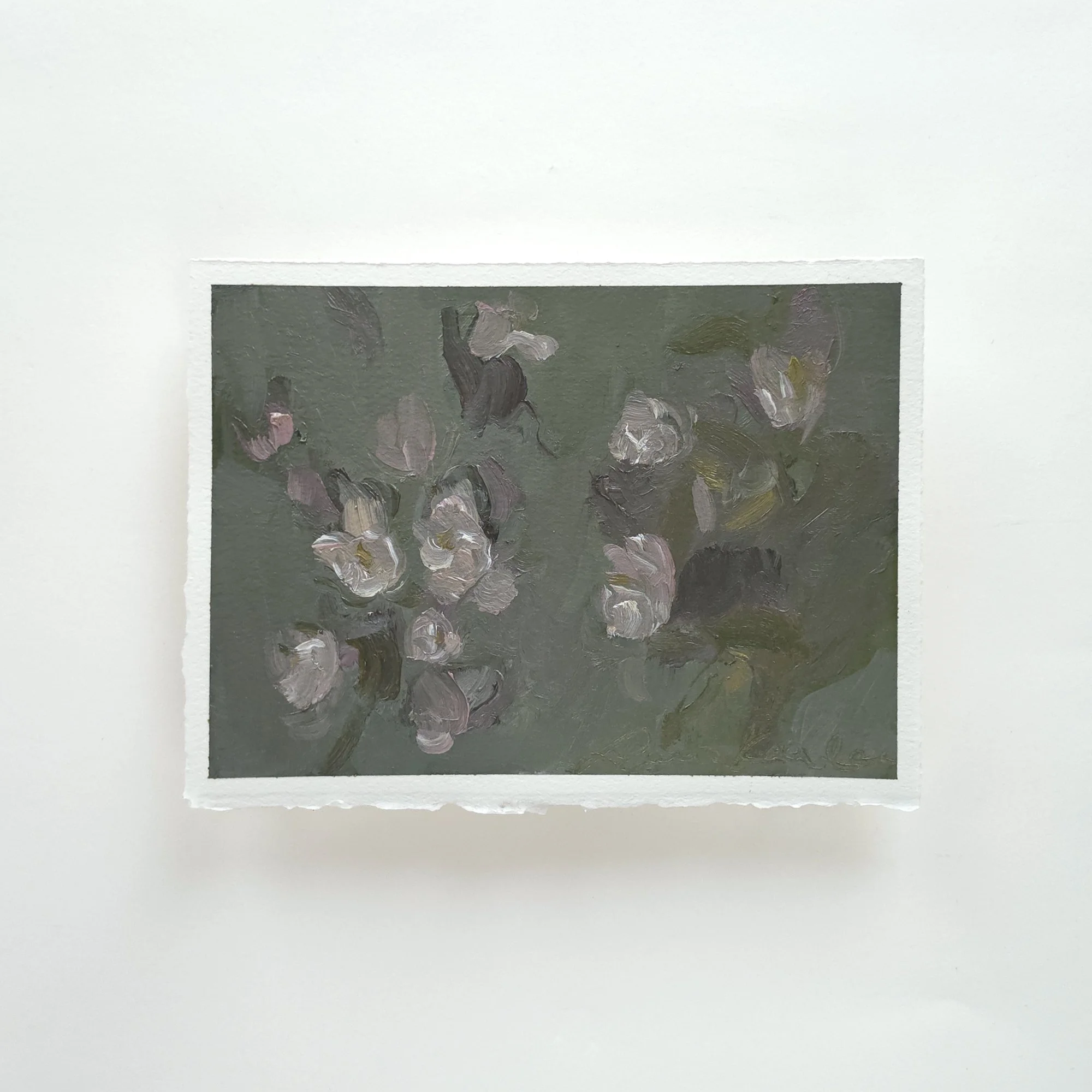Dreaming of the Rose Garden (5x7, Oil on Paper)