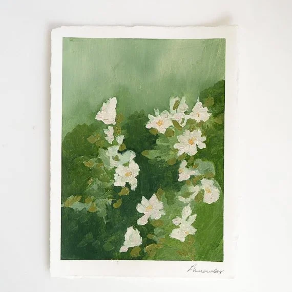 Study of Floral Patterns, 2 (5x7, Oil on Paper)