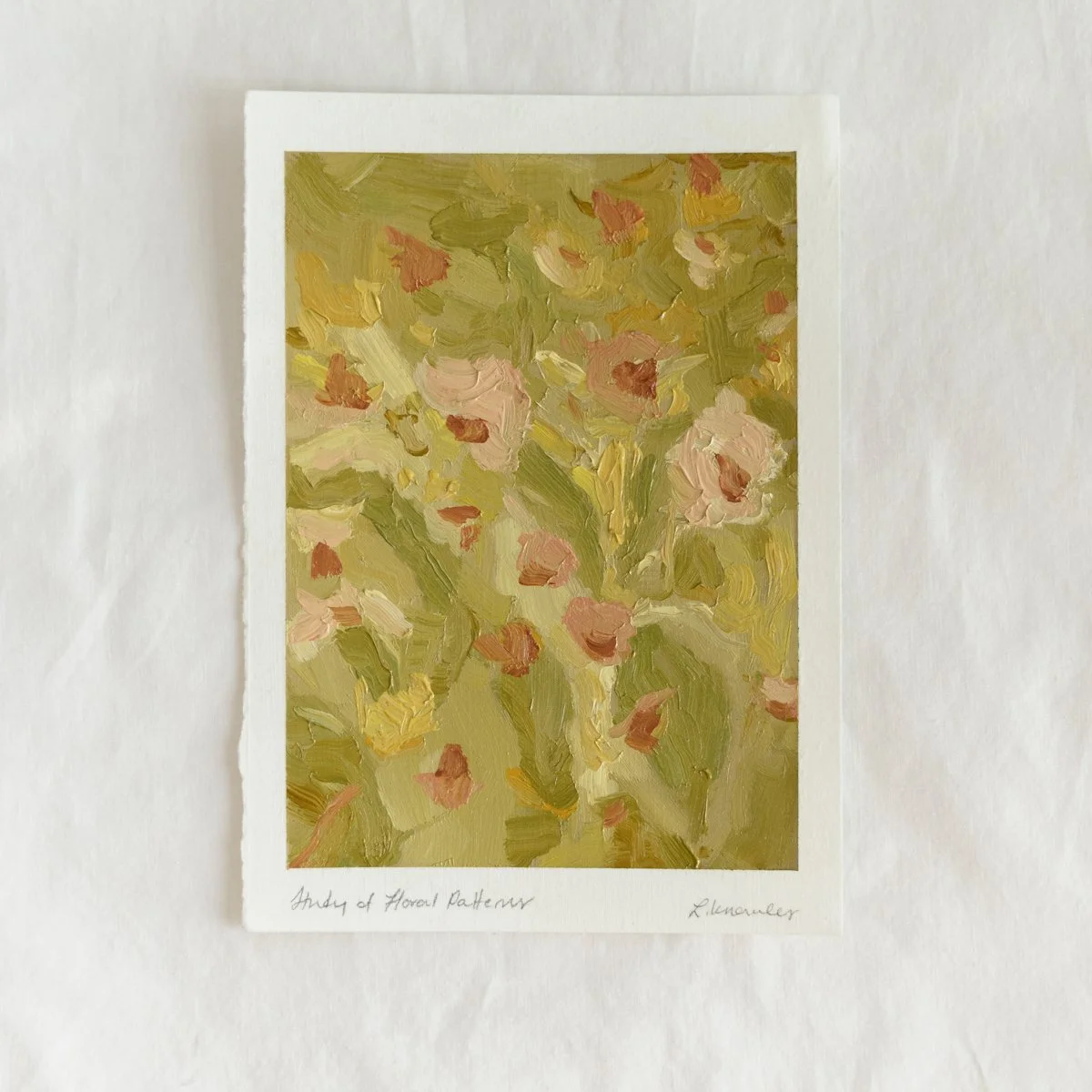 Study of Floral Patterns, Zinnias (5x7, Oil on Paper)