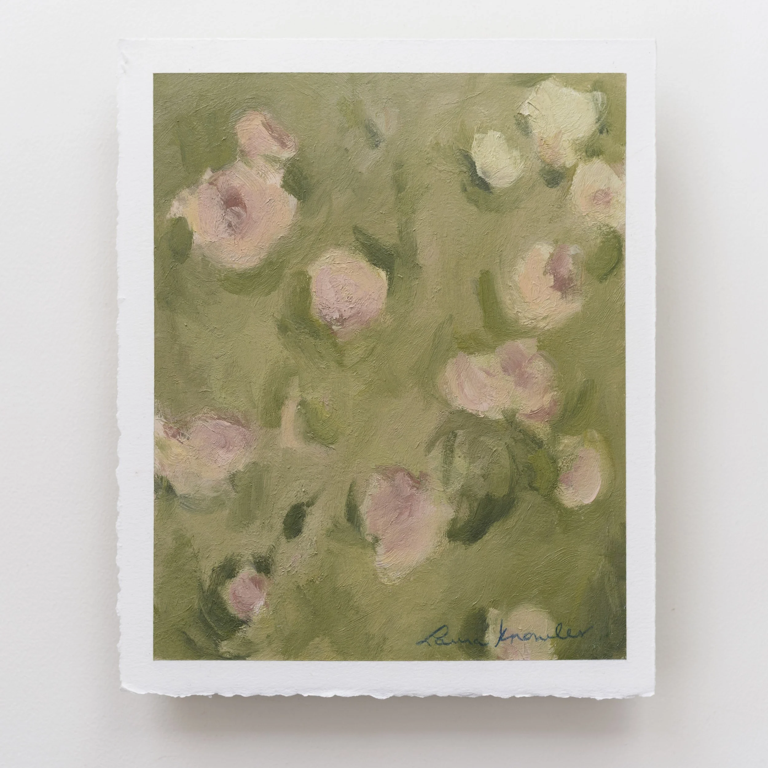 The Impression of Flowers, Morning (8x10, Oil on Paper)