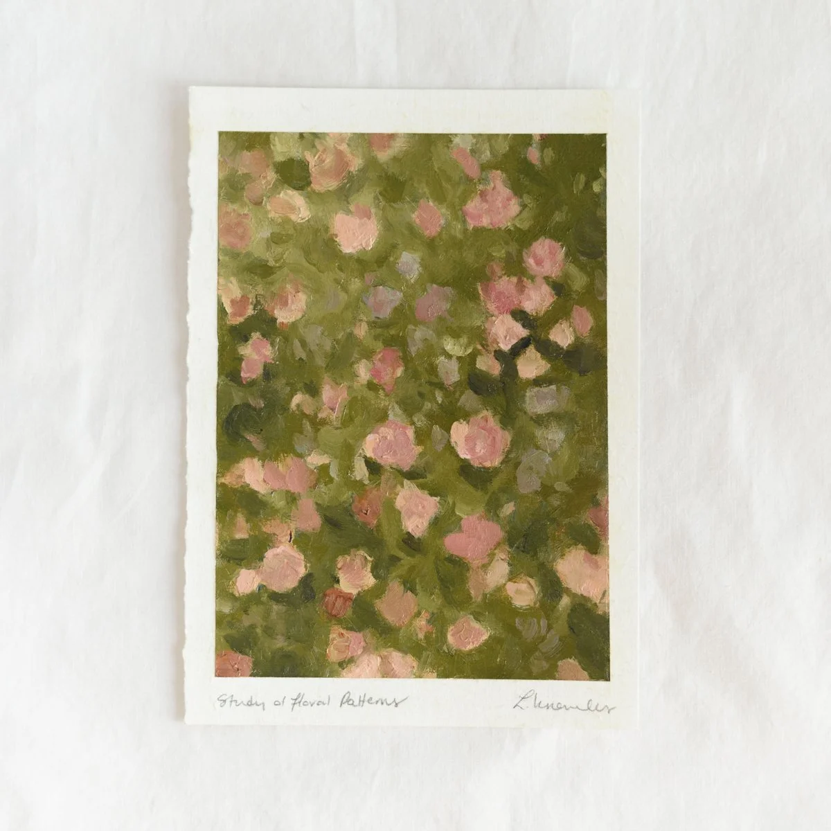 Study of Floral Patterns, Garden Roses (5x7, Oil on Paper)