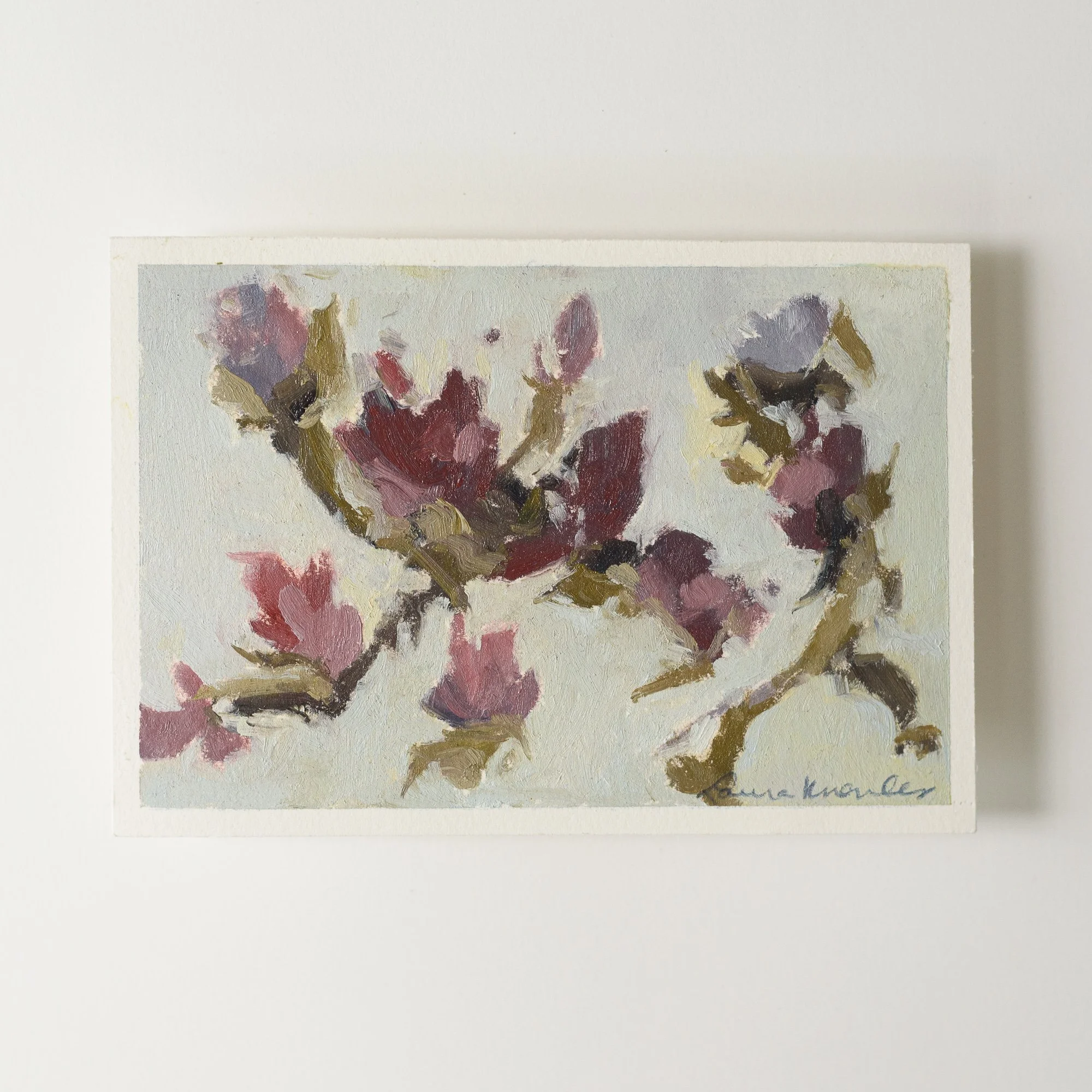 Study of Apple Blossoms (4x6, Oil on Paper)