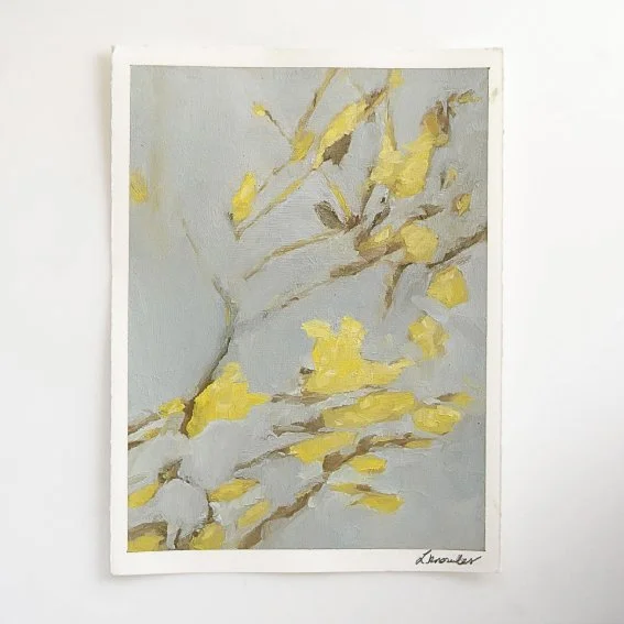 Study of Floral Patterns, 4 (5x7, Oil on Paper)