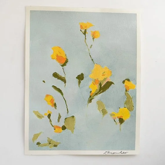 Study of Floral Patterns, 7 (5.25x6.75, Oil on Paper)