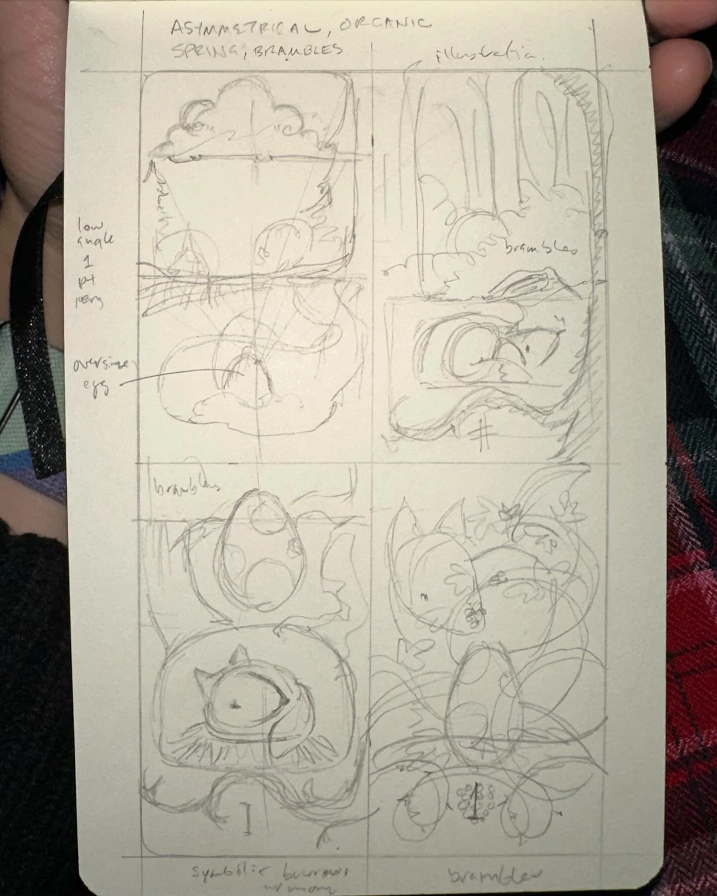 Day 2: the One of Brambles
Starting with even smaller thumbnails today and moving up to full card size with the sketches. For this suit I am still trying to figure out what the suit IS. I like "brambles" but they're hard to enumerate and nu