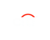 Citi logo with red curved line above the text on a black background.