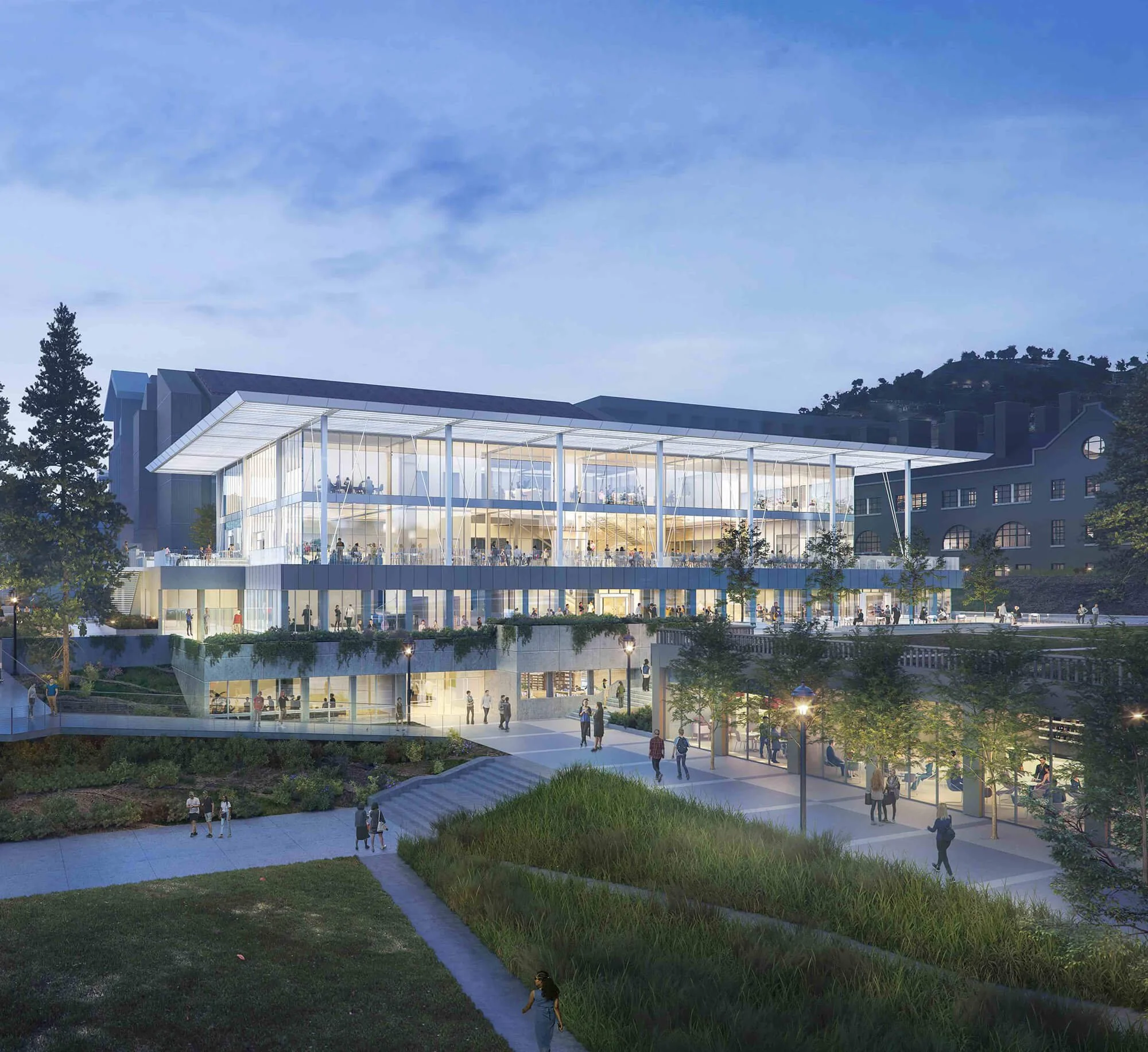 LEED certified educational building glass facade California sustainable campus architecture