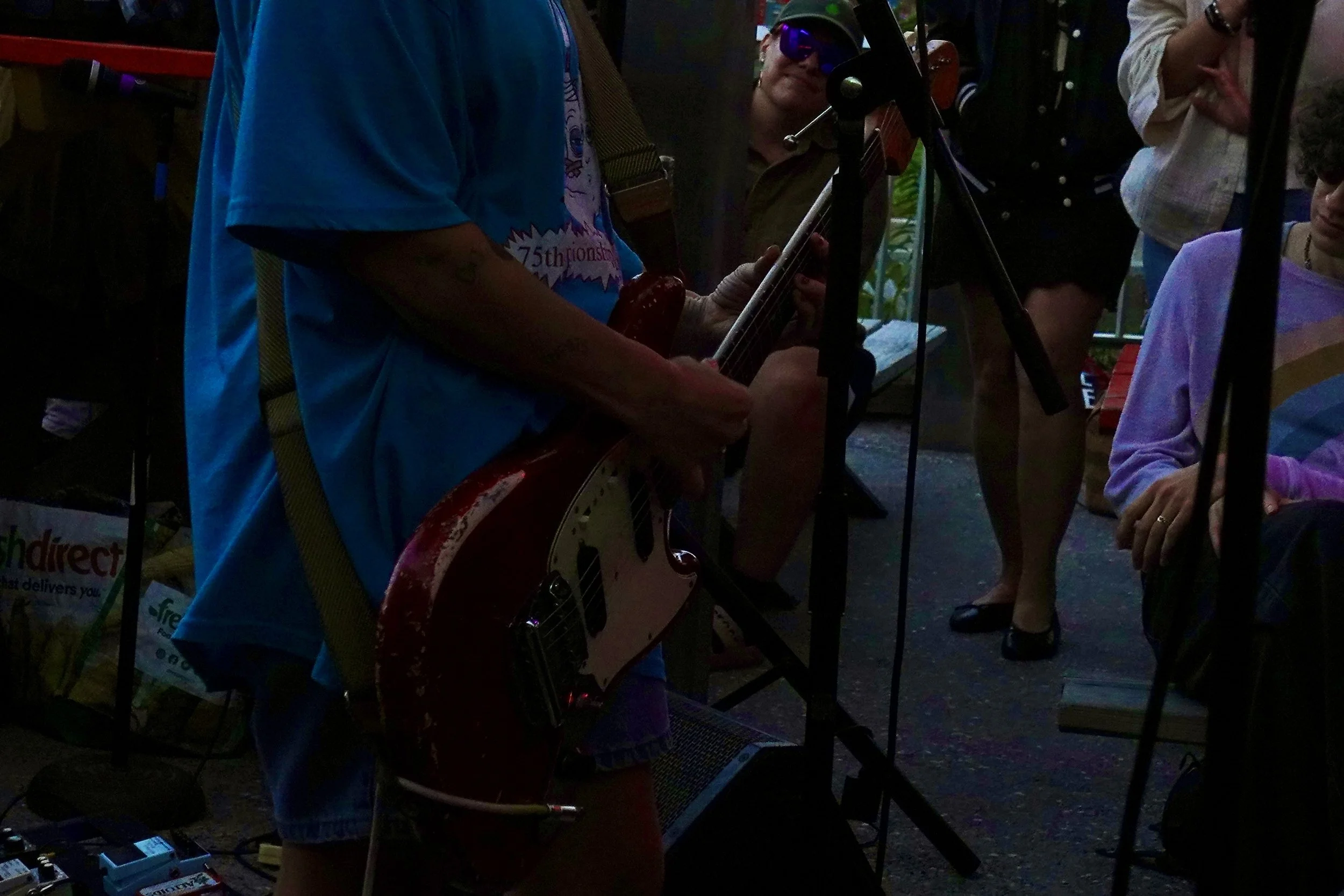   LET’S JAM: Sarah Greenwell rips her guitar, worn down through her 15 years as a performer.&nbsp;  