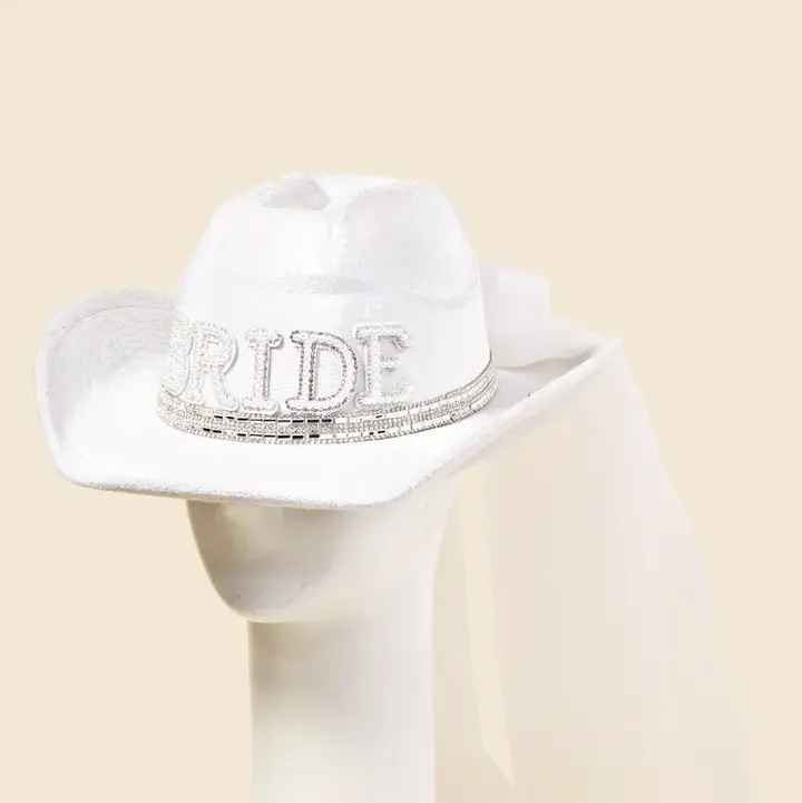 Western Bridal Veil Rhinestone Hat