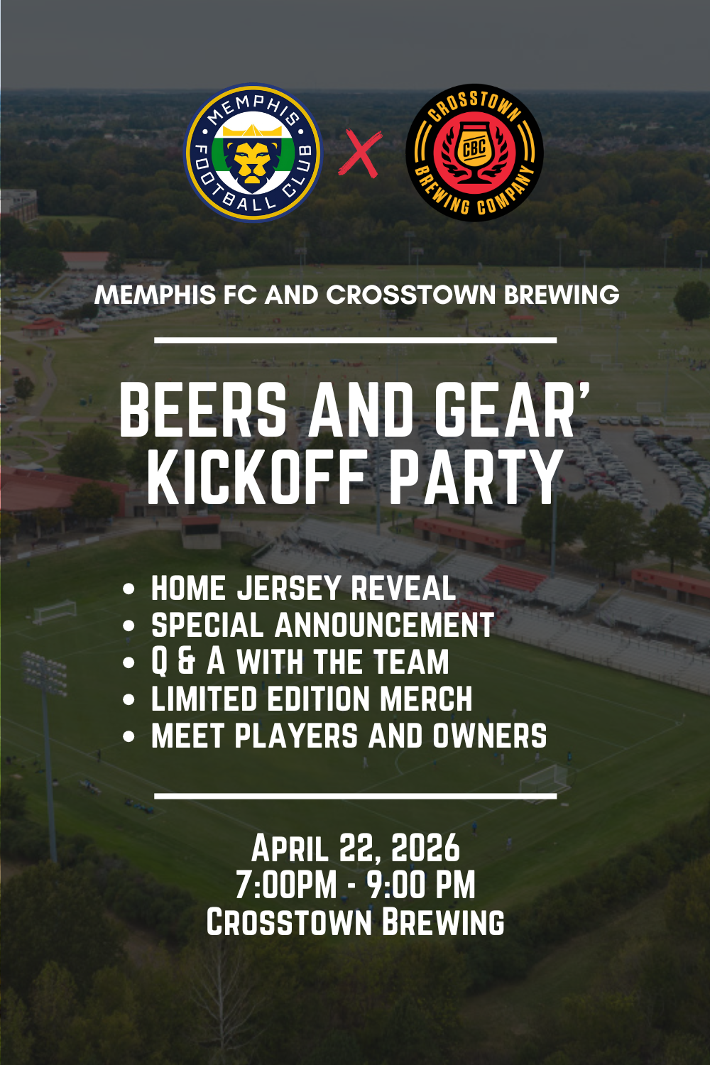 Memphis FC Announces “Beers &amp; Gear” Kickoff Party with Crosstown Brewing