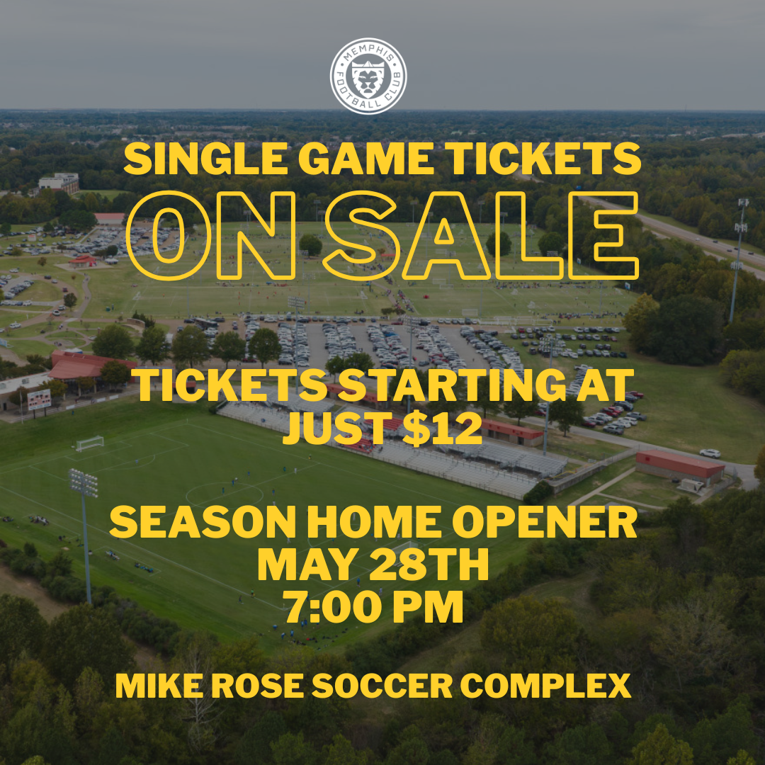 Single Game Tickets Now On Sale for Memphis FC’s Inaugural Season
