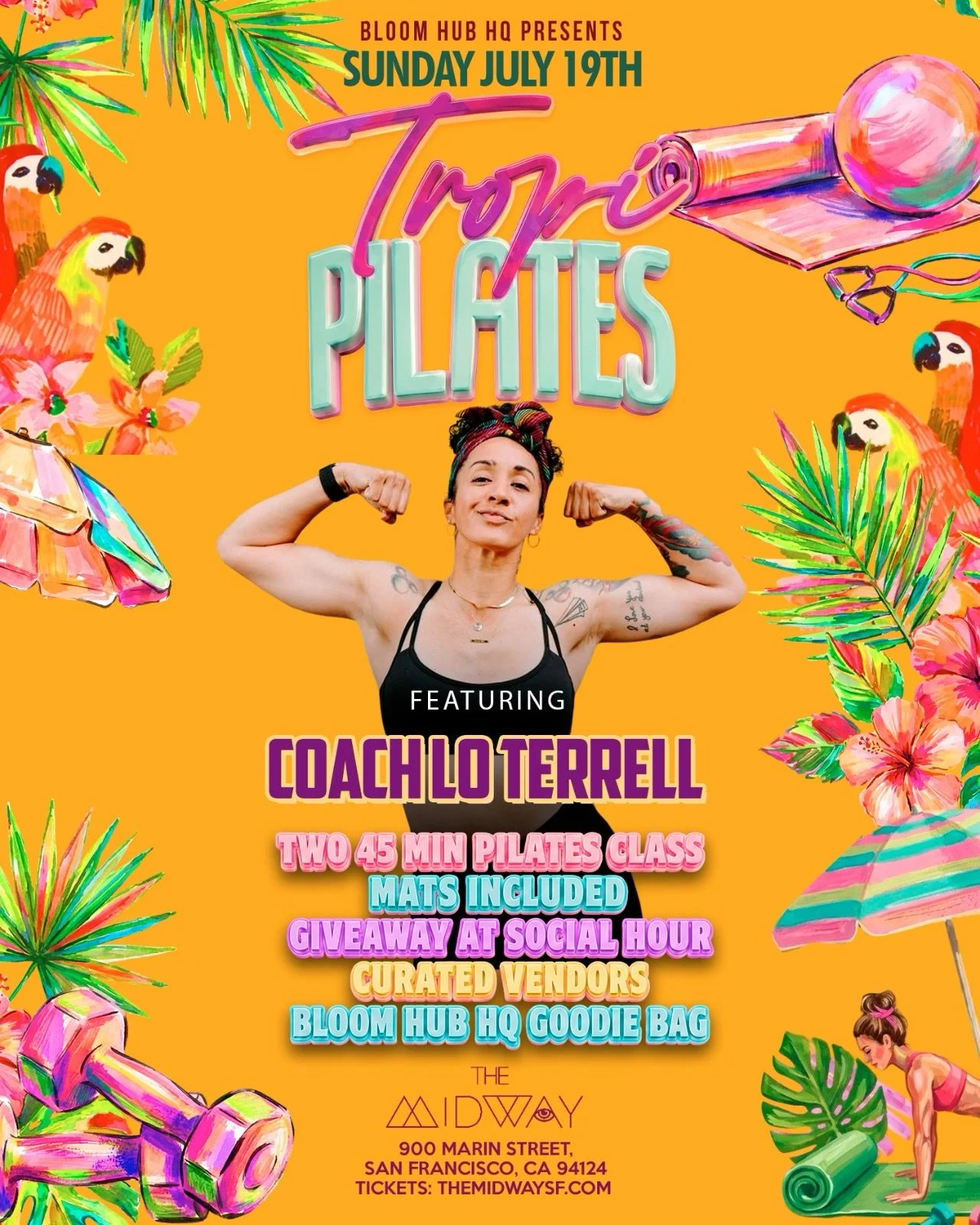 The lineup is officially set. 🌴✨

TropiPilates is bringing together movement, music, community, and local businesses for a Sunday you won&rsquo;t want to miss.

Featuring:
🔥 Coach Lo Terrell
🎧 DJ Est Carolina
🎶 DJ Jae Coca

Your ticket includes:
