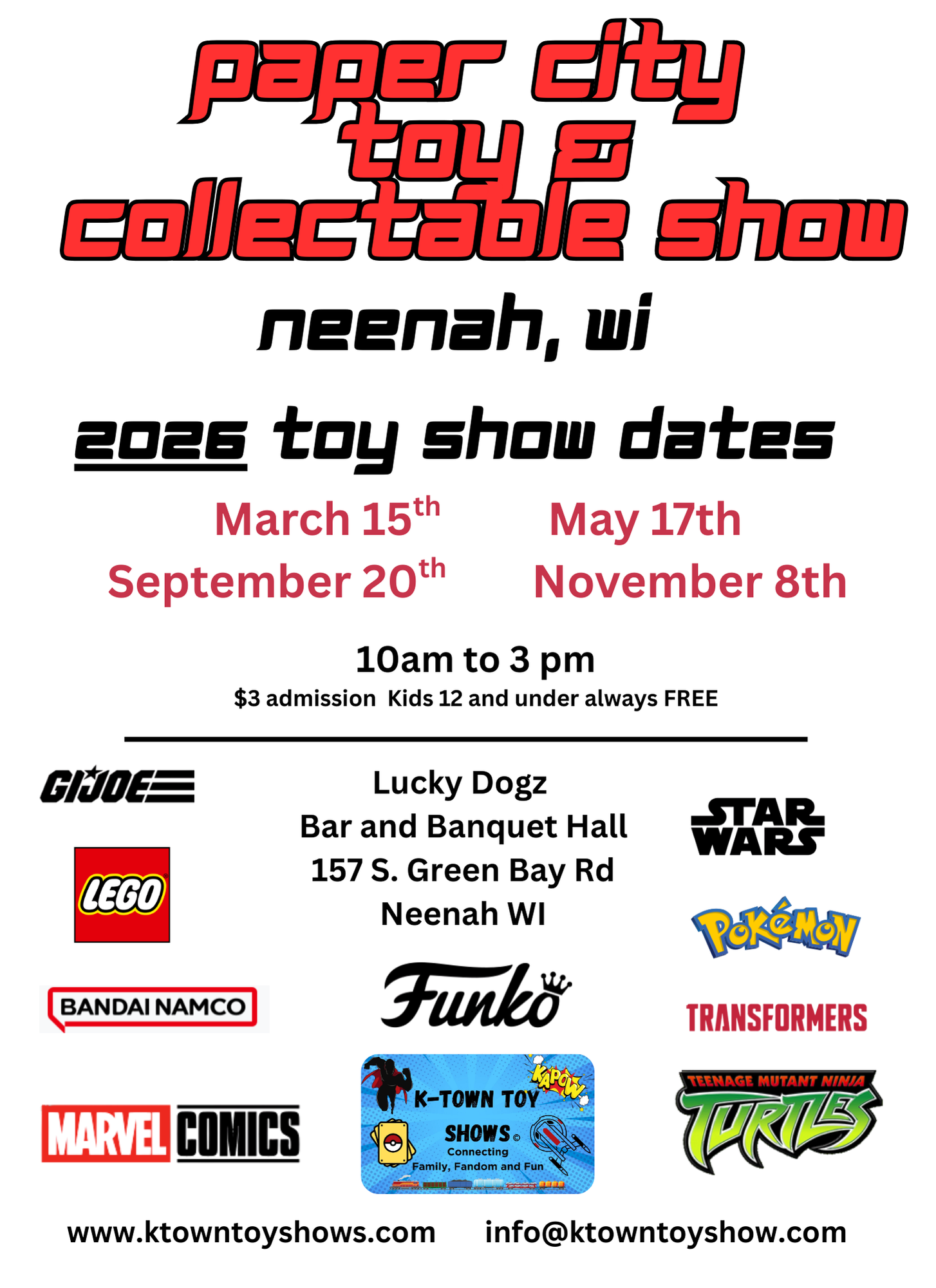 Paper City Toy Show, Neenah Wi