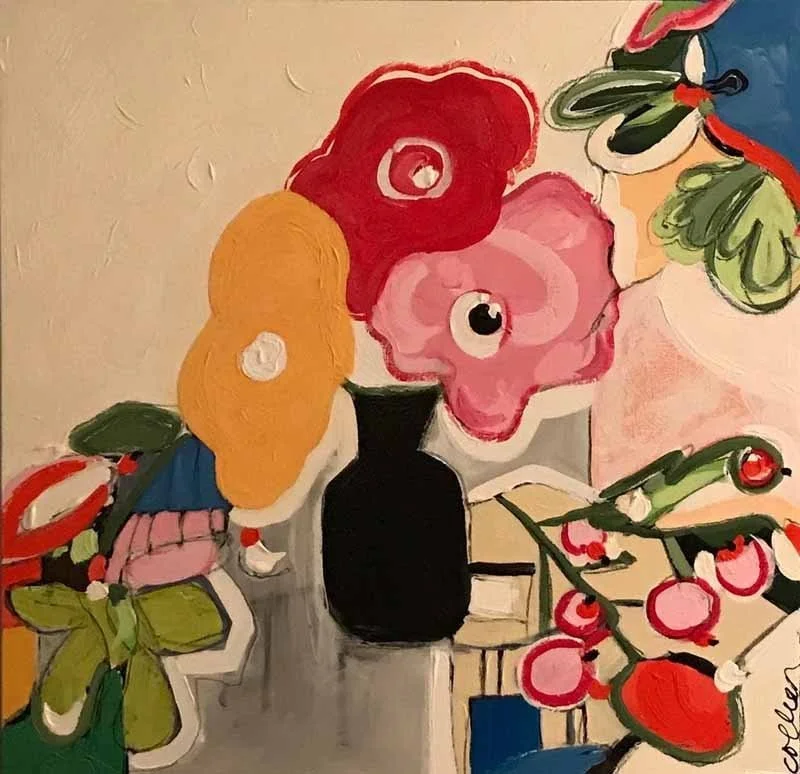 Flowers from my Lover, #2, acrylic on canvas, 24x24”, framed