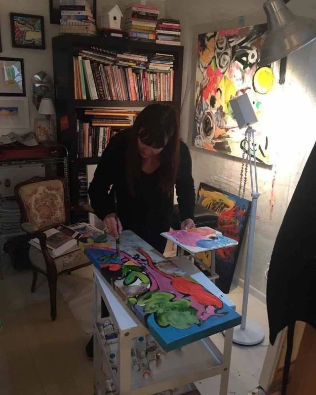 Painting in my studio, getting ready for my art show on November 4th!