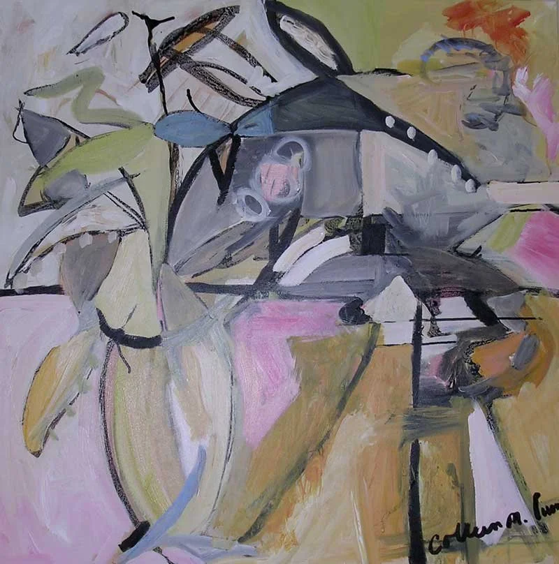 She Moves in Mysterious Ways, mixed media on canvas, 40x40", unframed