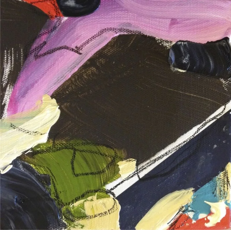 Juicy Colors, acrylic & mixed media on canvas, 6X6”, unframed