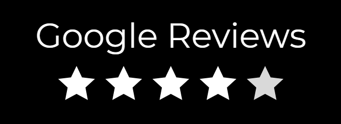 Image displaying the text Google Reviews with five stars below.
