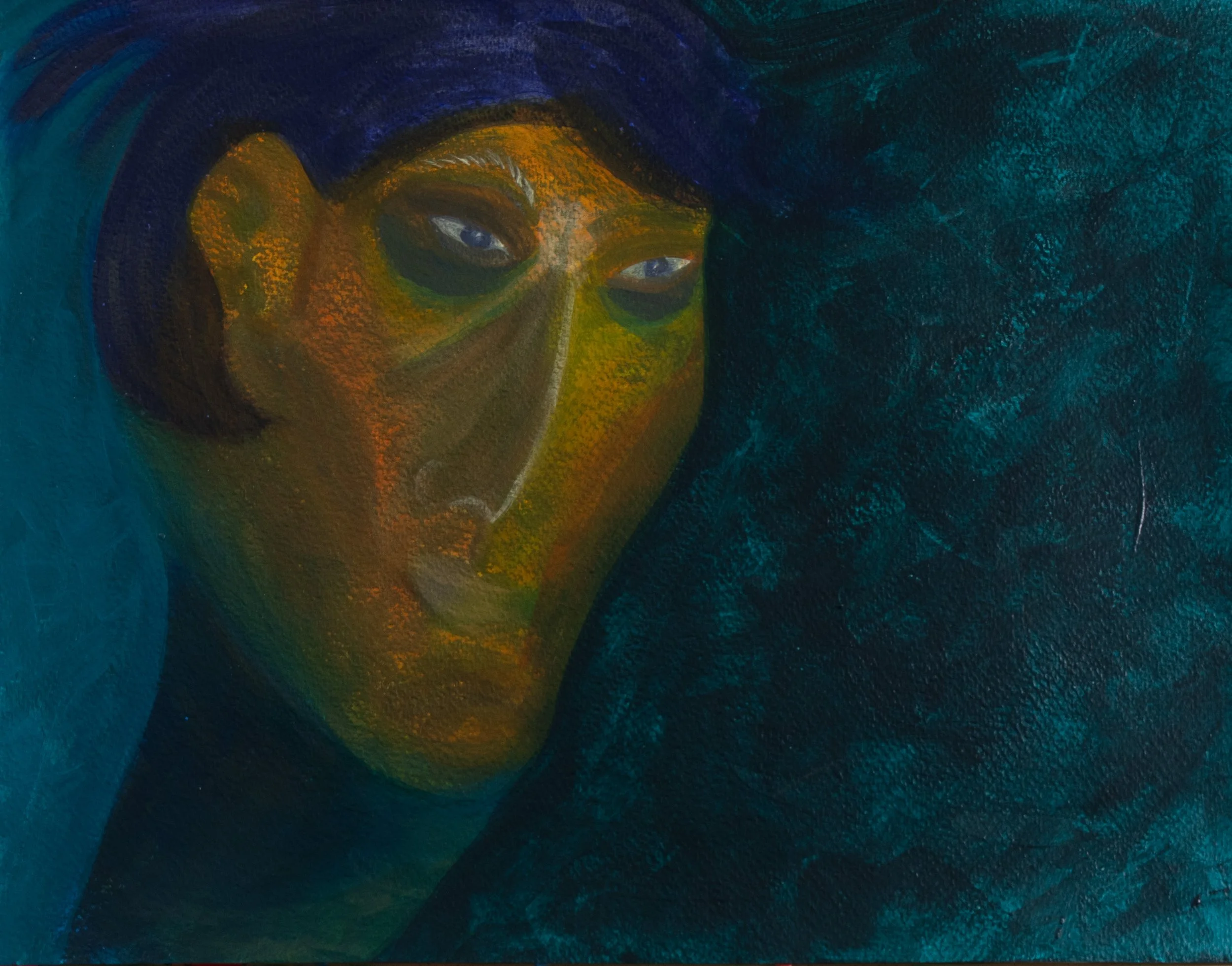 A Witness Becoming:  Rooted Presence, Integrated with the Earth.  Acrylic and kneaded graphite on 400 gsm paper, 12 x 16 inches.