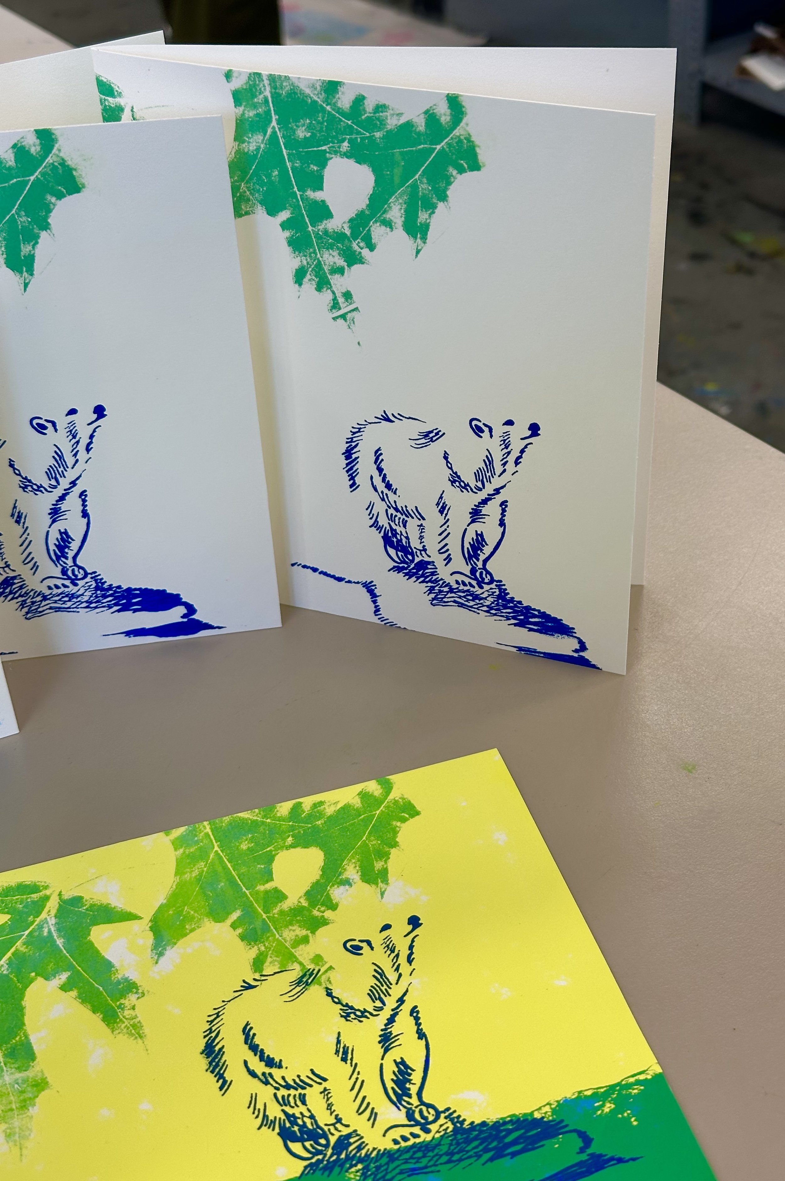 2-sided cards celebrating an indicator species, the polar bear. Limited edition screenprint.