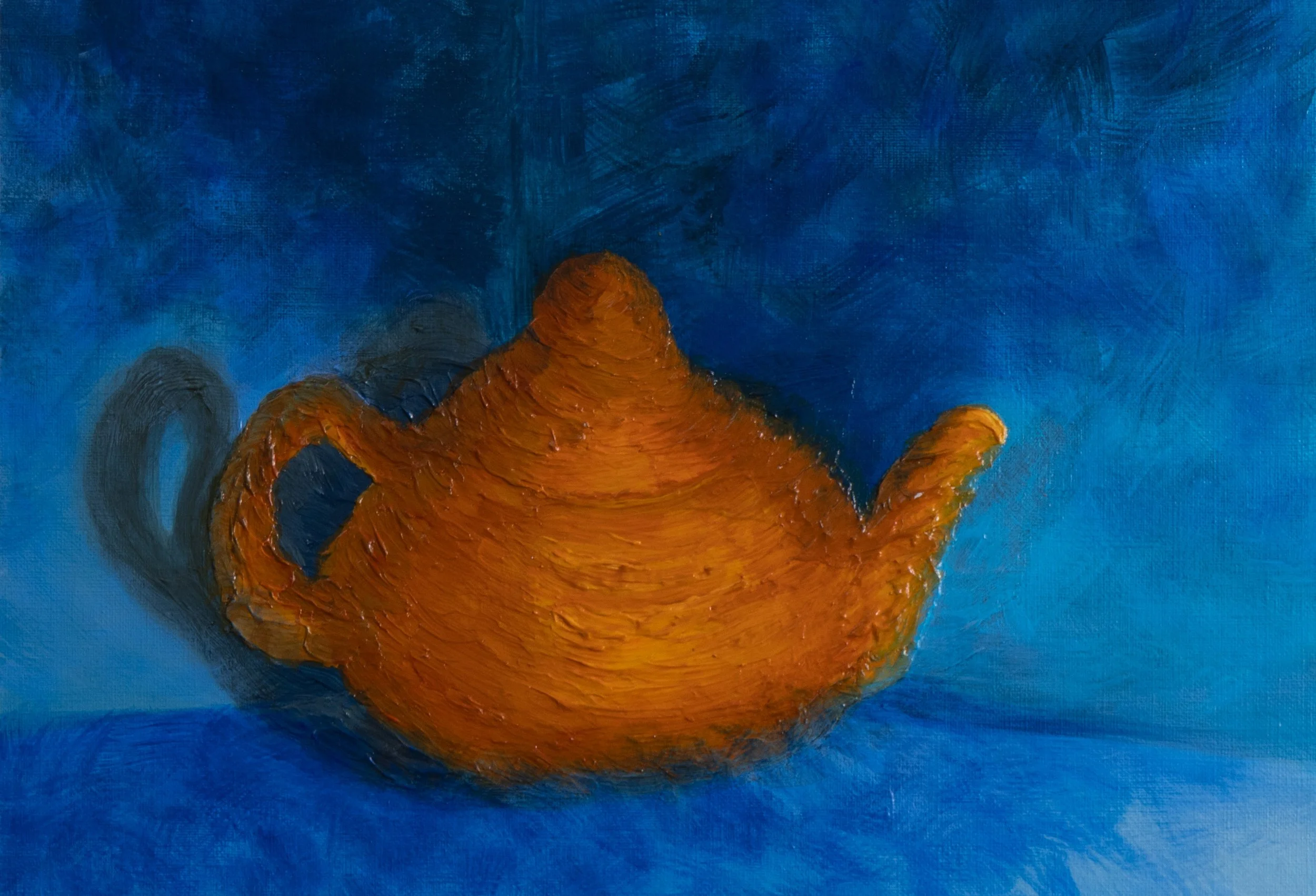 Reaching for the Ember in the Corner. 

Acrylic on canvas board, 9 x 12 inches
