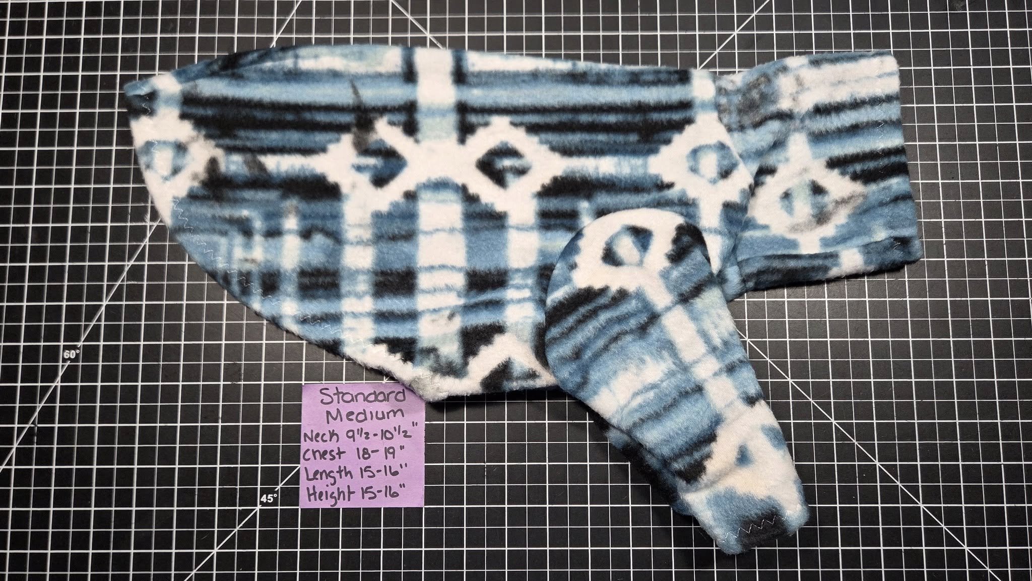 MEDIUM 2 LEG BLUE AND WHITE FLEECE AZTEC JAMMIE